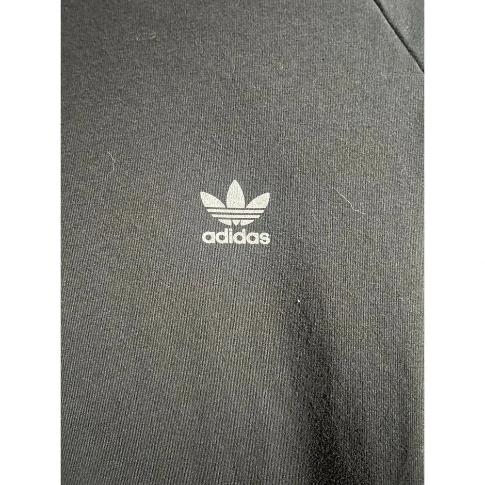 Adidas Kids Long Sleeve Knee Length Dress Stripe Sleeves Black Size XL (W Small)